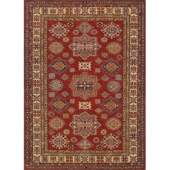 Pasargad Home Pasargad Home Kazak Collection Hand-Knotted Lamb's Wool Area Rug- - 6' 0' X 8' 6'