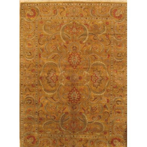 Pasargad Home  Pasargad Home Mogul Art Collection Hand-Knotted Lamb's Wool Area Rug- Gold - 10' 0' X 13'11'