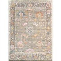Pasargad Home Pasargad Home Oushak Collection Hand-Knotted Wool Silver Area Rug- 9' 9' X 14' 1'