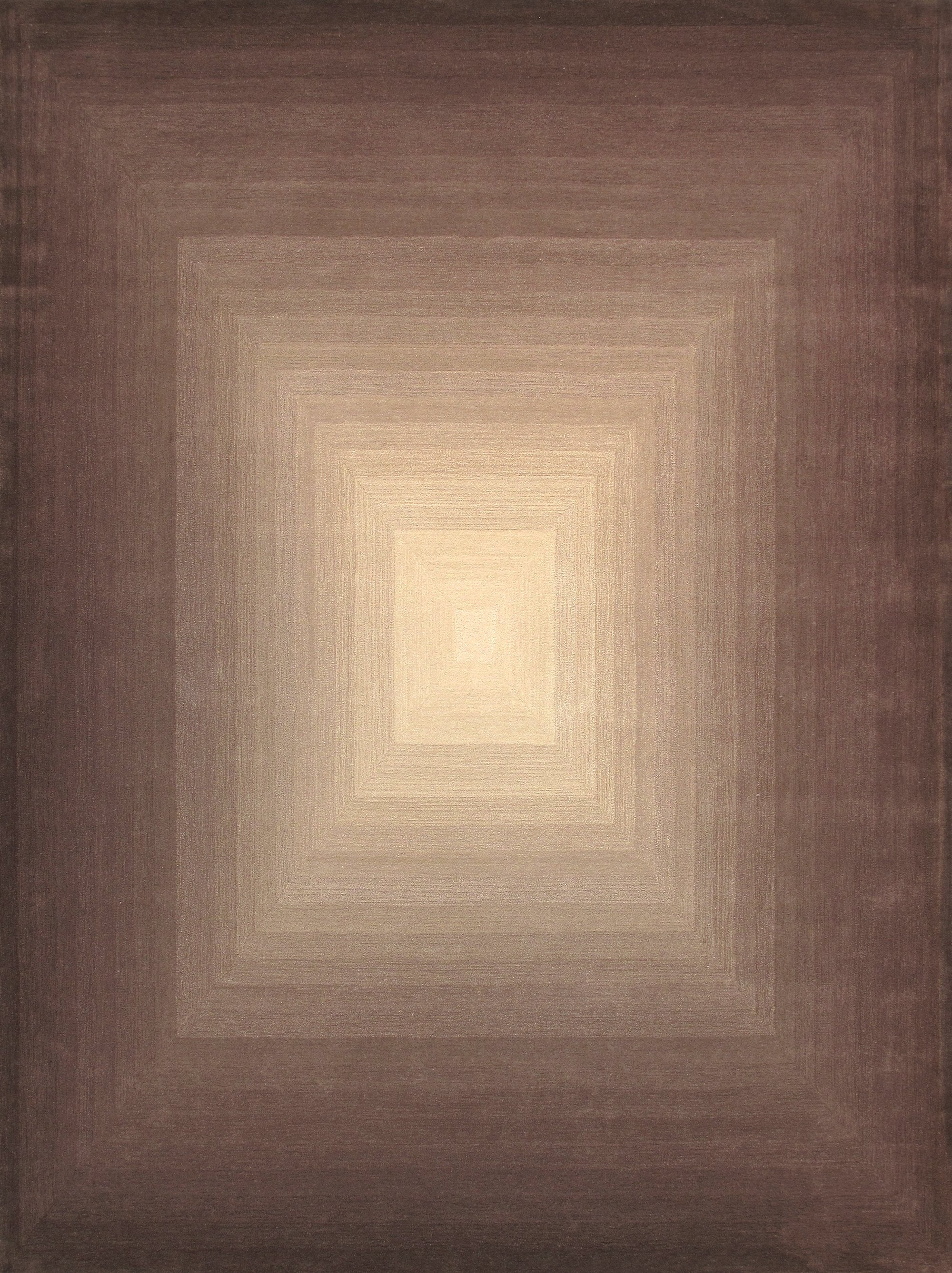 Handmade Brown/Ivory Ombre Wool-Viscose 8' x 10' Area Rug