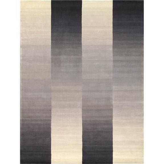 Pasargad Home Rodeo Collection Hand-Tufted Silver/Ivory Bsilk & Wool Area Rug- 5' 0" X 8' 0"