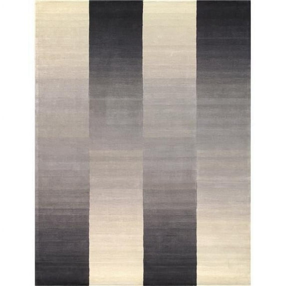 Pasargad Home Rodeo Collection Hand-Tufted Silver/Ivory Bsilk & Wool Area Rug- 9' 9" X 13' 9"