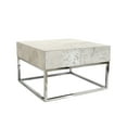 thumbnail image 1 of Pasargad Home Safari Stainless Steel & Cowhide Coffee Table, Silver, 1 of 5