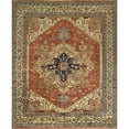 thumbnail image 1 of Pasargad Home Serapi 10' x 10' Hand-Knotted Wool Rust/Ivory Square Rug - All Ages, Indoors, 1 of 4
