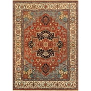 Pasargad Home Serapi 12' X 15' Hand-Knotted Wool Rust/Ivory Rug - All Ages, Indoors