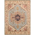 thumbnail image 1 of Pasargad Home Serapi 8' x 10' Hand-Knotted Wool Light Blue/Ivory Rug - All Ages, Indoors, 1 of 6