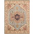 thumbnail image 1 of Pasargad Home Serapi 9' x 12' Hand-Knotted Wool Light Blue/Ivory Rug - All Ages, Indoors, 1 of 5