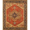 thumbnail image 1 of Pasargad Home Serapi 9' x 9' Hand-Knotted Wool Rust/Navy Square Rug - All Ages, Indoors, 1 of 4