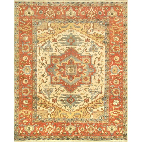 Pasargad Home Serapi Collection Hand-Knotted Lamb's Wool Area Rug- 8' 1' X 10' 1'