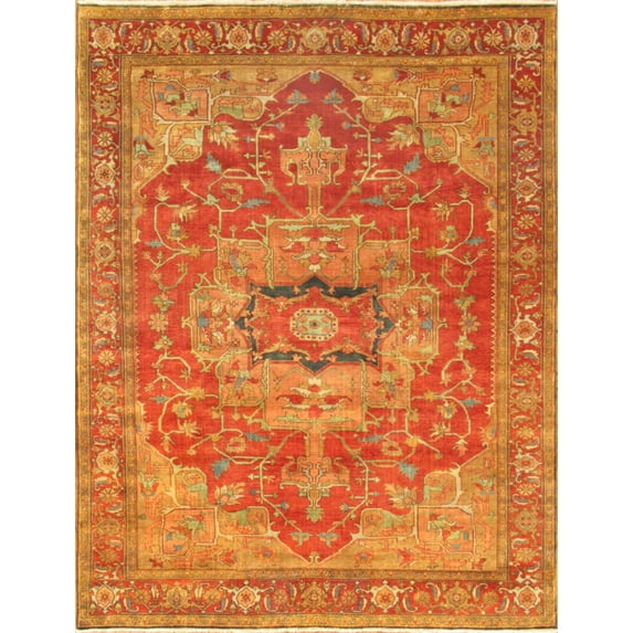 Pasargad Home Serapi Collection Hand-Knotted Wool Area Rug- 10' 1" X 14' 2"