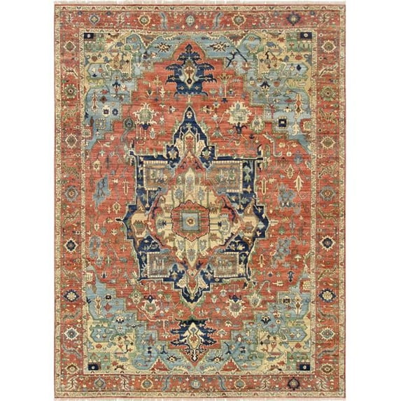 Pasargad Home Serapi Collection Hand-Knotted Wool Area Rug, 4'10" X 7' 2", Rust