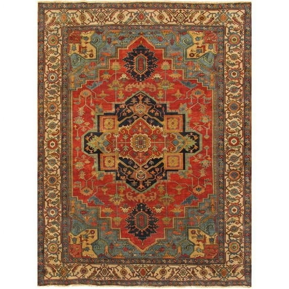 Pasargad Home Serapi Hand Knotted Wool Rust Area Rug, Rust