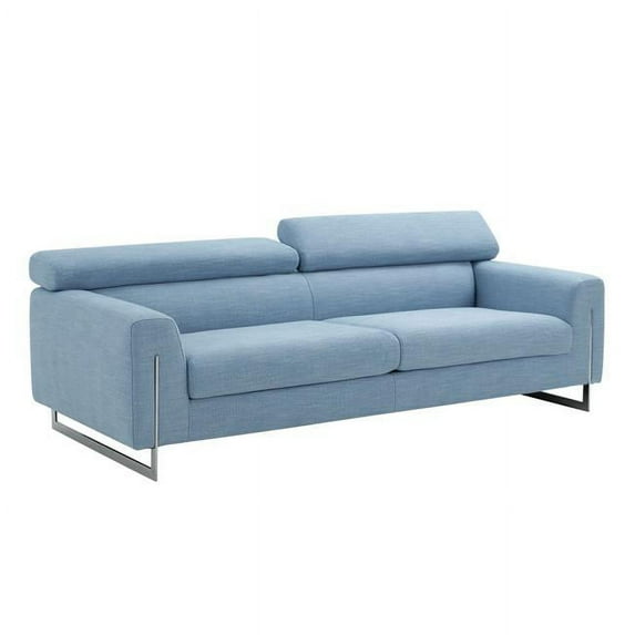 Pasargad Home Serena Modern Indoor Blue Sofa with Adjustable Headrests