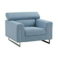 thumbnail image 1 of Pasargad Home Serena Modern Blue Lounge Chair, Stainless Steel Legs with Adjustable Headrest, 1 of 7