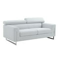 thumbnail image 1 of Pasargad Home Serena Modern Silver Loveseat with Stainless Steel Legs with Adjustable Headrests, 1 of 7