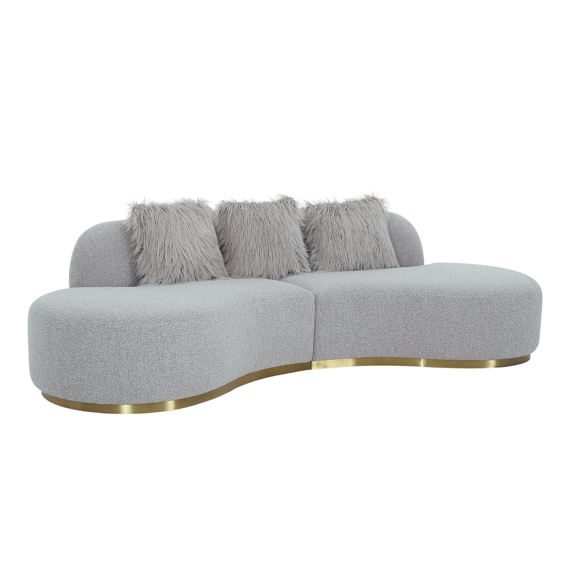 Simona 110" Gray Fabric and Wood Track Arm Sofa