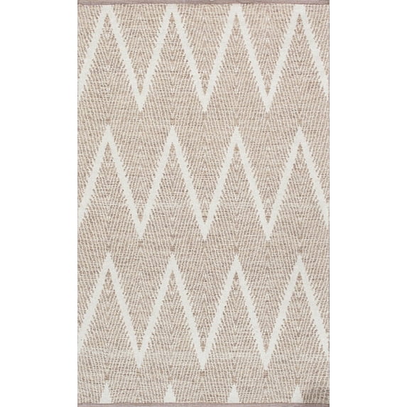 Pasargad Home Simplicity 9' x 12' Hand-Woven Cotton Beige/Ivory Rug - All Ages, Indoors