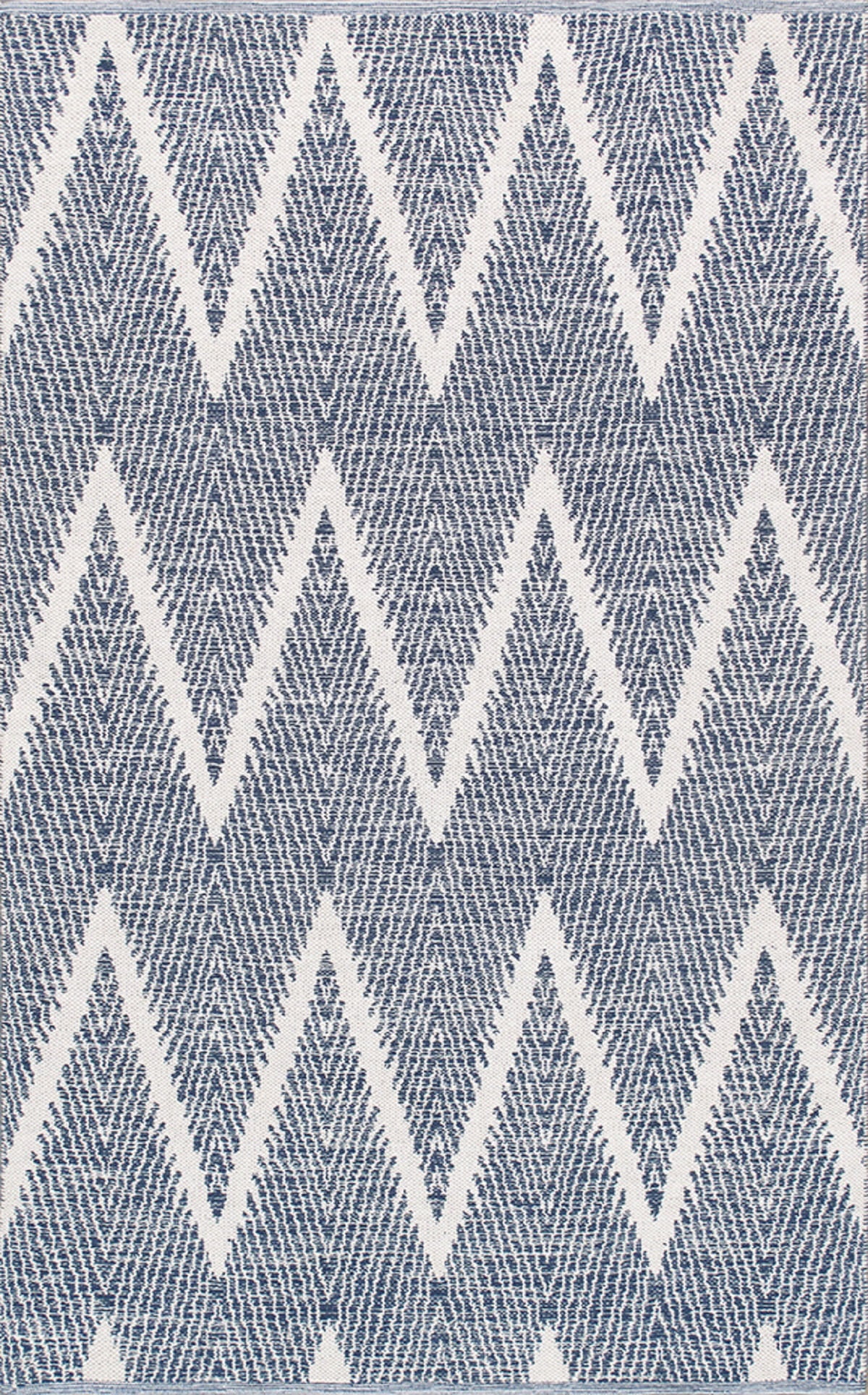 Navy Simplicity Hand-Woven Cotton Chevron 9' x 12' Rug