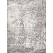 Pasargad Home Stella Collection Power-Loomed Light Grey Area Rug- 2' x 3', For Indoor Space and all Age of Group