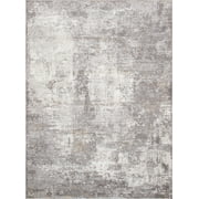 Pasargad Home Stella Collection Power-Loomed Light Grey Area Rug- 5' x 8', For Indoor Space and all Age of Group