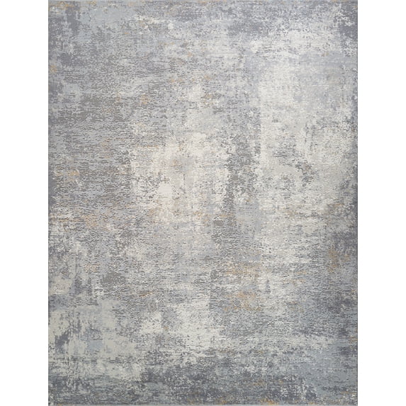 Pasargad Home Stella Collection Power-Loomed Light Grey Area Rug- 9' x 12', For Indoor Space and all Age of Group