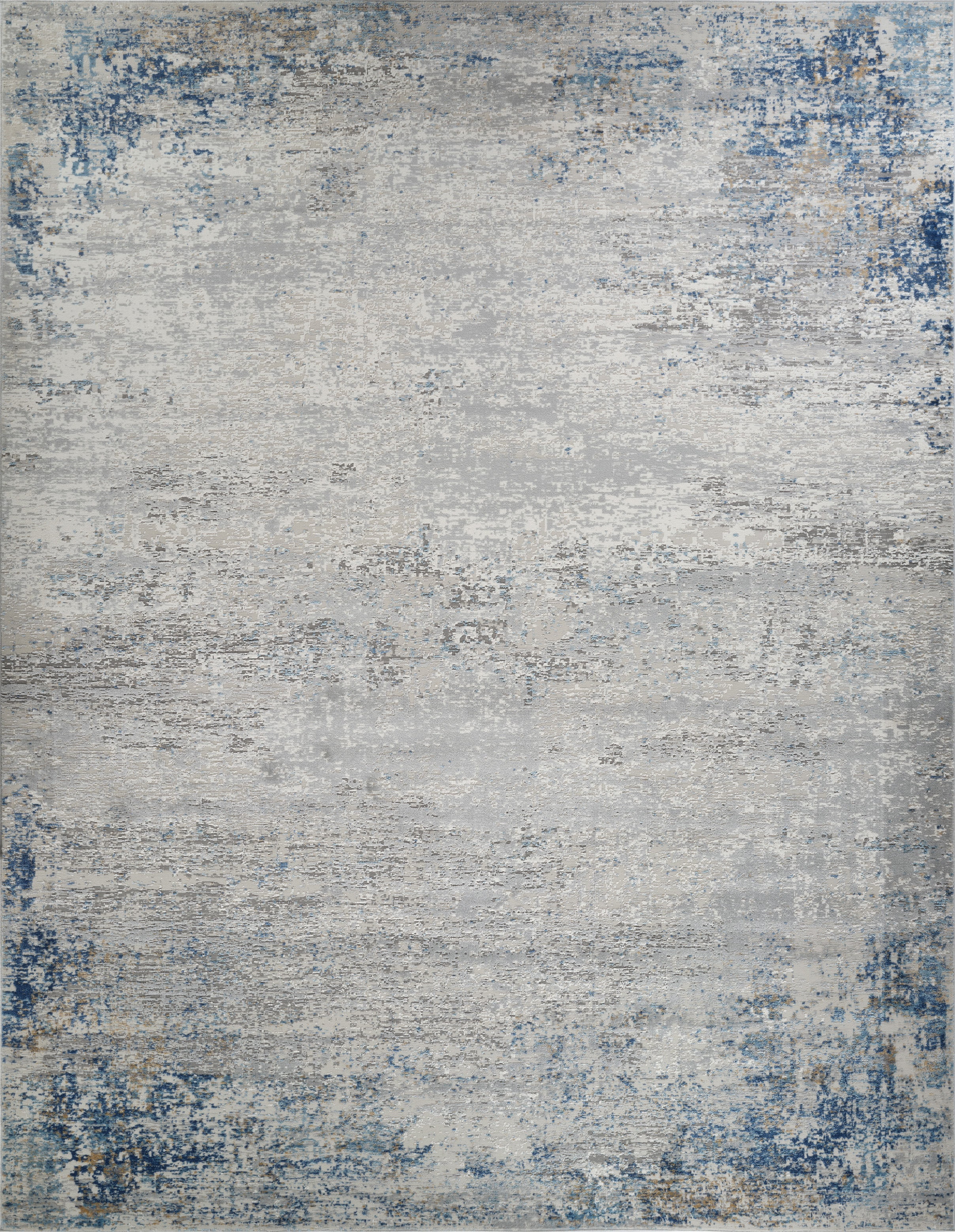 Stella Light Gray and Beige Rectangular Synthetic Rug