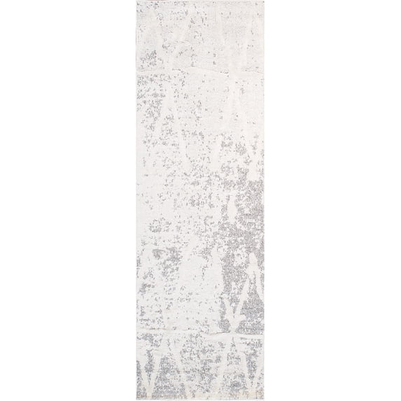 Pasargad Home Sutton 2.07' x 8' Power-Loomed Ivory/Grey Runner Rug, For Indoor Space and all Age of Group