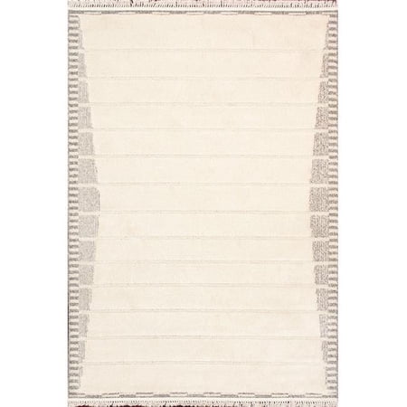 Pasargad Home Sutton 2.07' x 8' Power-Loomed Ivory/Grey Runner Rug, For Indoor Space and all Age of Group
