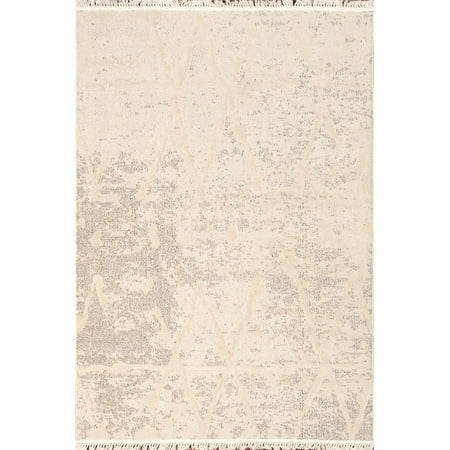Pasargad Home Sutton 4' x 6' Power-Loomed Ivory/Grey Rug, For Indoor Space and all Age of Group