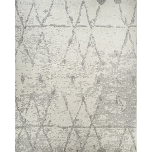 Pasargad Home Sutton 4' x 6' Power-Loomed Ivory/Grey Rug, For Indoor Space and all Age of Group