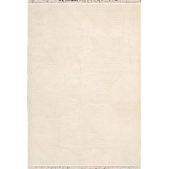 Pasargad Home Sutton 4' x 6' Power-Loomed Ivory Rug, For Indoor Space and all Age of Group
