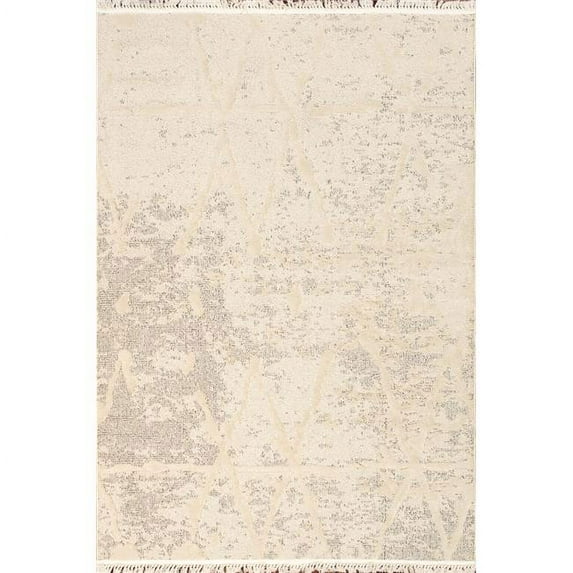 Pasargad Home Sutton 5' x 8' Power-Loomed Ivory/Grey Rug, For Indoor Space and all Age of Group