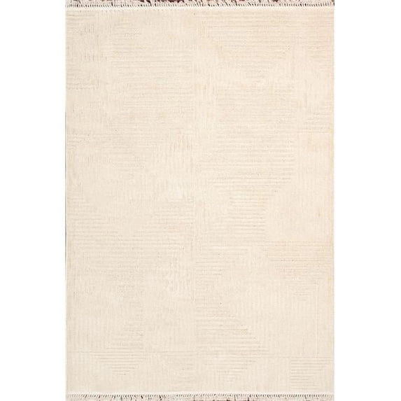 Pasargad Home Sutton 5' x 8' Power-Loomed Ivory Rug, For Indoor Space and all Age of Group