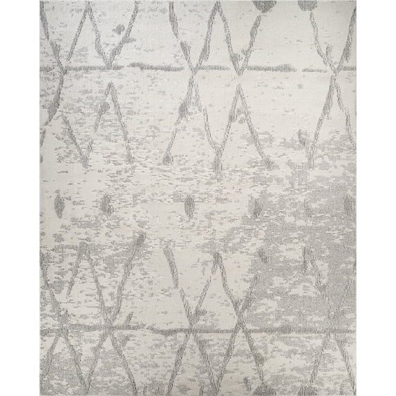 Pasargad Home Sutton 8' x 10' Power-Loomed Ivory/Grey Rug, For Indoor Space and all Age of Group