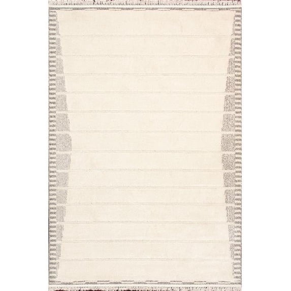 Pasargad Home Sutton 9' x 12' Power-Loomed Ivory/Grey Rug, For Indoor Space and all Age of Group