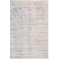 thumbnail image 1 of Pasargad Home Transitional 6' x 9' Hand-Knotted Bamboo Silk and Wool Silver/Light Blue Rug - All Ages, Indoors, 1 of 7
