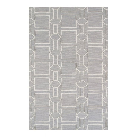 Pasargad Home Transitional 6' x 9' Hand-Tufted Varicose Silk and Wool Silver/Beige Rug - All Ages, Indoors