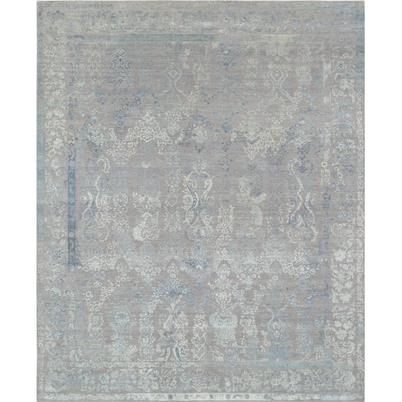 Pasargad Home Transitional Collection Hand-Knotted Silk & Wool Area Rug- 8' 1" X 10' 0"