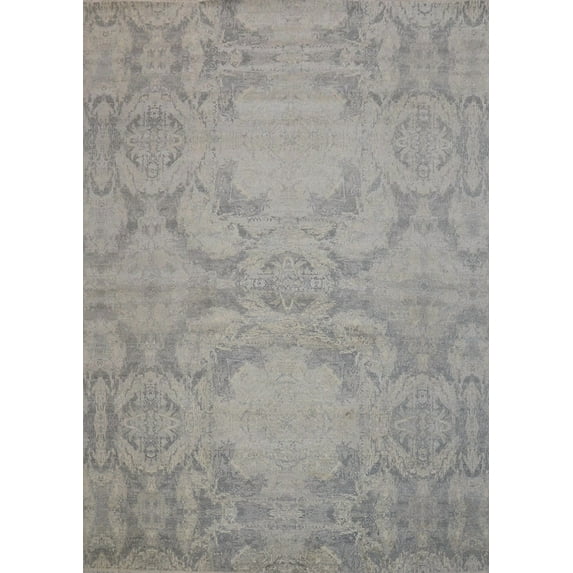Pasargad Home Transitional Collection Hand-Knotted Silk & Wool Area Rug- 9' 11" X 14' 1"