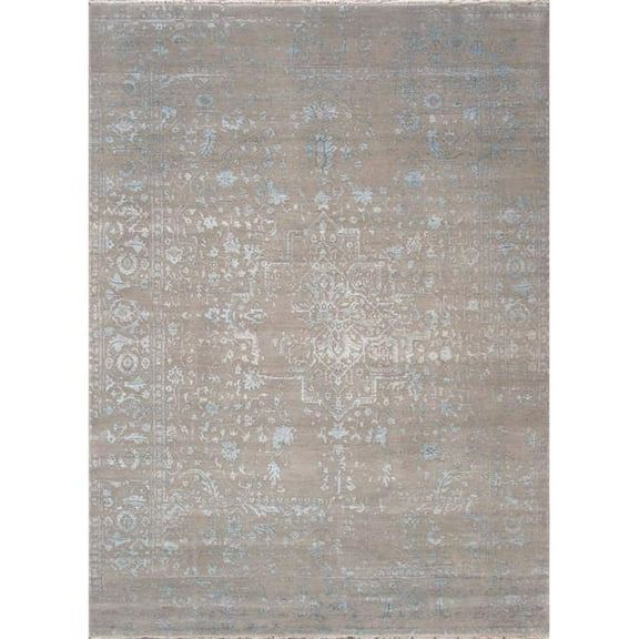Pasargad Home PDC-3798 9X12 Transitional Hand-Knotted Beige Geometric Area Rug- 8'10'' X 12' 2''