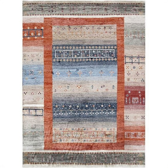 Pasargad Home PLR-07 4x6 Pasargad Home Gabbeh Collection Hand-Knotted Silk Area Rug- 4' 0' X 6' 0'