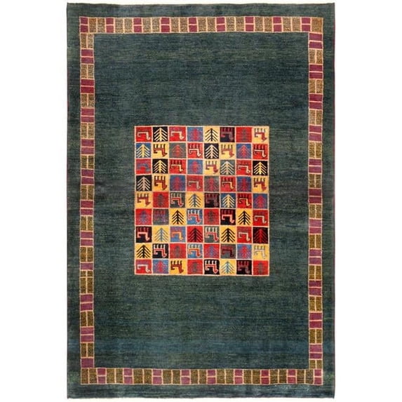 Pasargad Home Tribal Collection Hand-Knotted Lamb's Wool Area Rug 3 ft. 3 in. X 5 ft. 1 in.