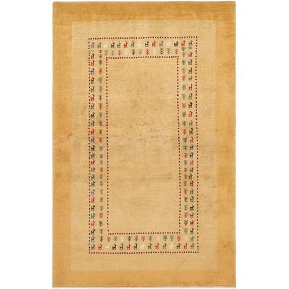 Pasargad Home Tribal Collection Hand-Knotted Wool Area Rug 3' 6" X 5' 5"