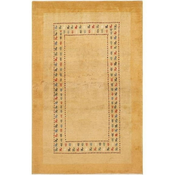 Pasargad Home Tribal Collection Hand-Knotted Wool Area Rug 3' 6" X 5' 5"