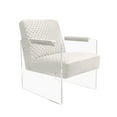 thumbnail image 1 of Pasargad Home Tribecca Modern Acrylic & Velvet Accent Chair in Ivory, 1 of 7