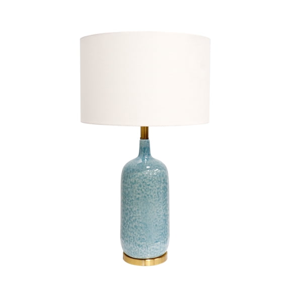 Pasargad Home Tucson Collection Ceramic Body Modern Table Lamp with E27 Bulb, Blue & White