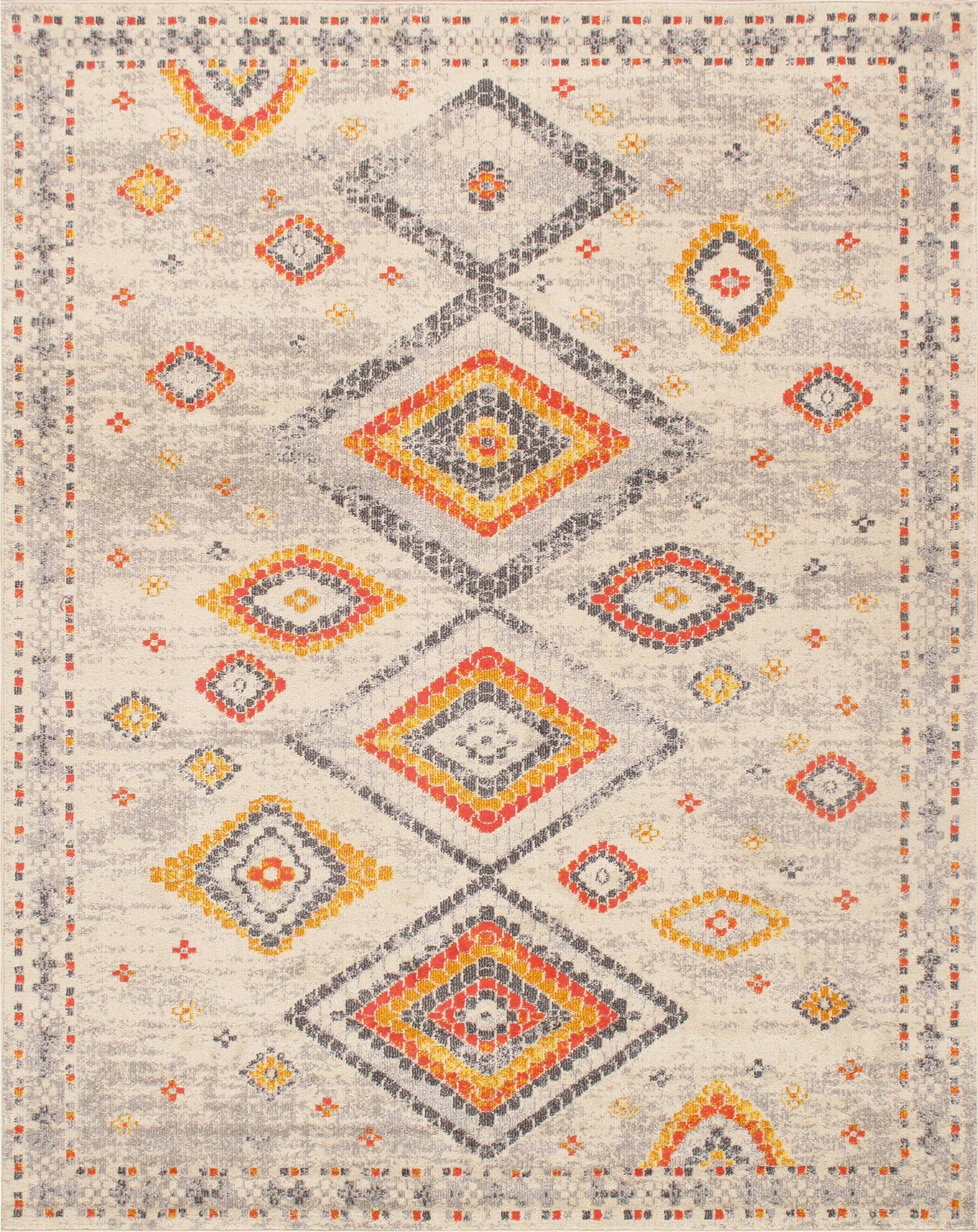 Aldora Beige Medium Pile Synthetic Area Rug, 2' x 3'