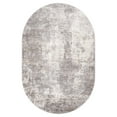 thumbnail image 1 of Pasargad Home Turkish Stella Design Power-Loomed Light Grey Oval Rug- 3' x 5', All Ages, Indoors, 1 of 6