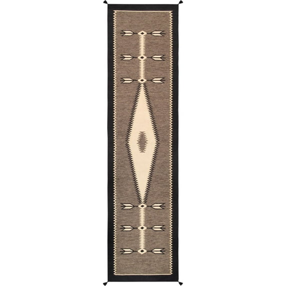 Pasargad Home PNT-69 2.07x10 Tuscany Collection Reversible Wool Mocha Area Rug- 2' 7'' X 9'10''