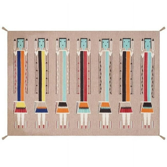 Pasargad Home Tuscany Collection Reversible Wool Mocha Area Rug- 3' 2'' X 4'11''